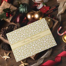 Weihnachts-Gold-Stars-Muster Personalisiert gelb Karte