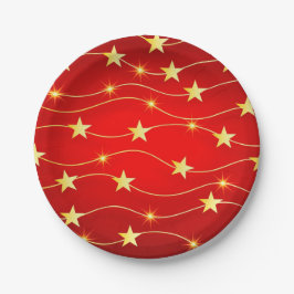Weihnachts-Gold-Stars Pappteller