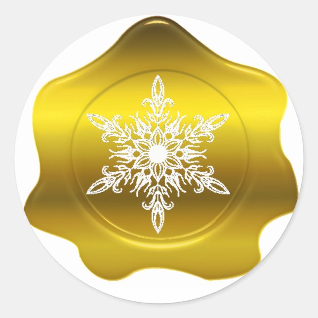 Weihnachts-Gold-Wax-Siegel-Aufkleber Runder Aufkleber (Vorderseite)