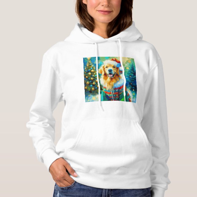 Weihnachts-Golden Retriever Hoodie (Vorderseite)