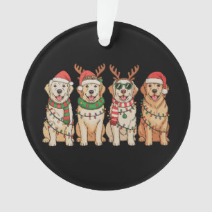 Weihnachts-Golden-Retriever-Hund-Xmas-Lichter-Sant Ornament