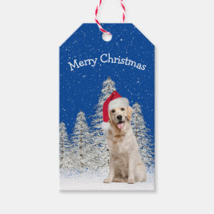 Weihnachts-Golden-Retriever in Schneeflocken Geschenkanhänger