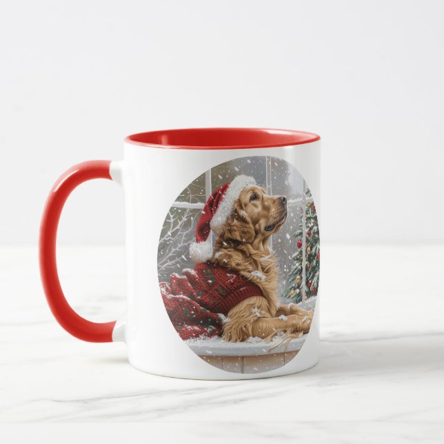 Weihnachts Golden Retriever Santa Dog Tasse (Links)