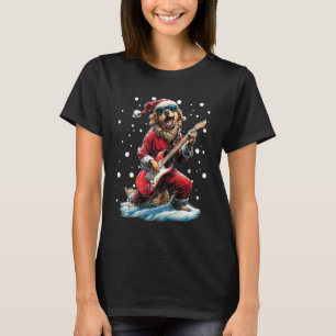 Weihnachts Golden Retriever spielt Gitarre Lustige T-Shirt