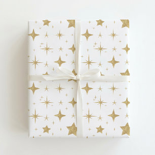Weihnachts-Golden-Sterne-Geschenkpapier Geschenkpapier