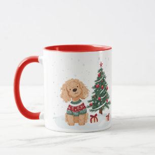 Weihnachts-Goldendoodle-Hund Tasse