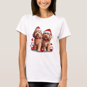 Weihnachts-Goldendoodle-Hunde T-Shirt