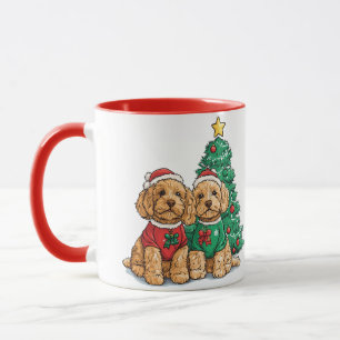 Weihnachts-Goldendoodle-Hunde Tasse