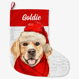 Weihnachts Goldener Retriever mit Hundenname Großer Weihnachtsstrumpf