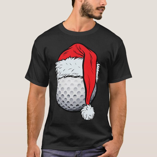 Weihnachts-Golf-Ball Weihnachtsmannmütze Weihnacht T-Shirt (Vorderseite)