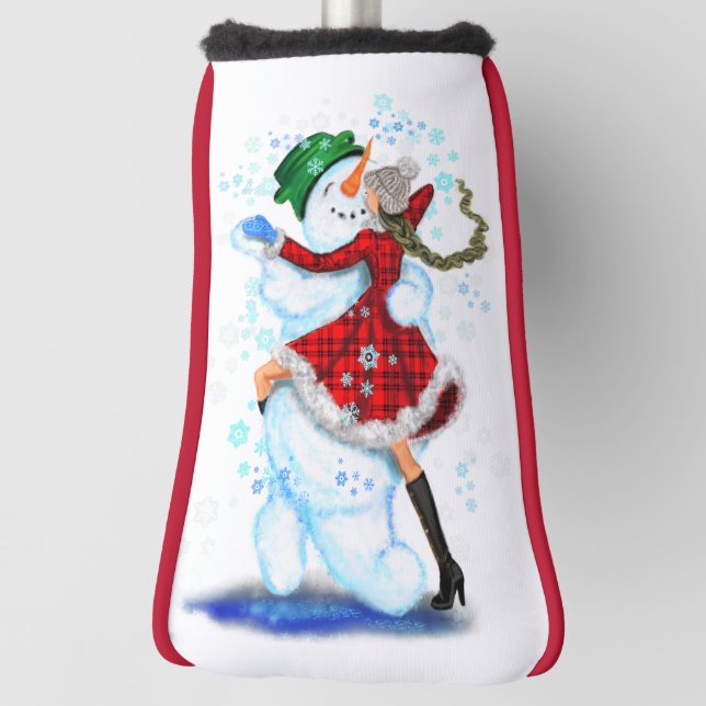 Weihnachts Golf Head Cover Snowman und Girl Dance Golf Headcover (Rotieren 90)