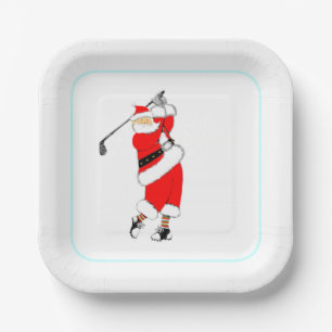 Weihnachts-Golf-Party Pappteller