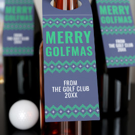 Weihnachts-Golf-Thema Merry Golfmas Flasche Tag Flaschenanhänger