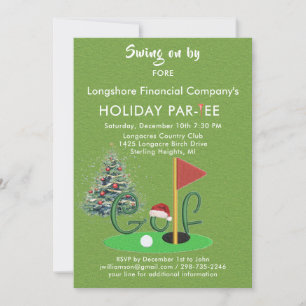 Weihnachts-Golf-Thema Party Par-T-Shirt Einladung
