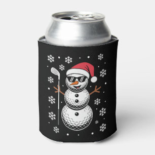 Weihnachts-Golfball-Schneemann-Santa-Sonnenbrille Dosenkühler