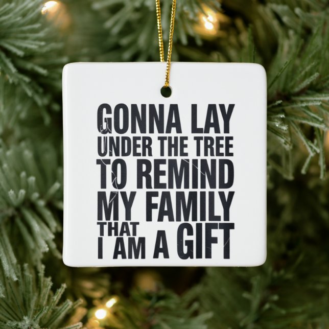 Weihnachts-Gonna lief unter der Familie Tree Xmas Keramikornament (Baum)