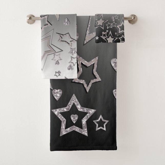 Weihnachts-Gradienten-Glitzer glänzen Konfetti-Ste Badhandtuch Set (Insitu)