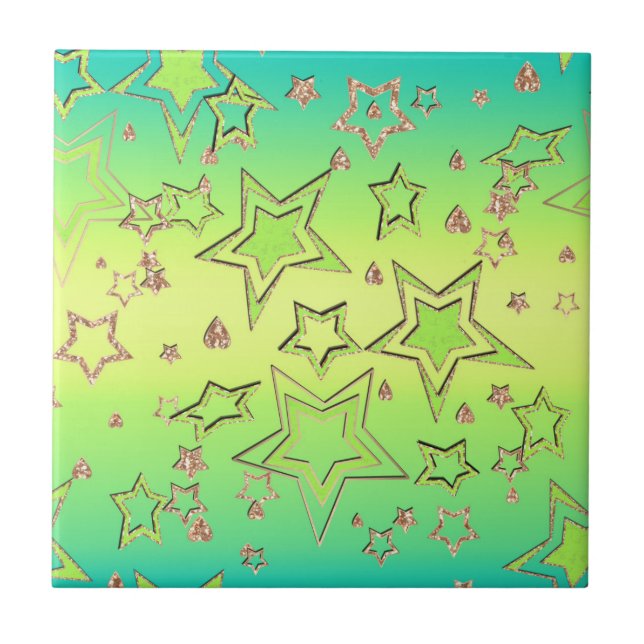 Weihnachts-Gradienten-Glitzer glänzen Konfetti-Ste Fliese (Vorderseite)