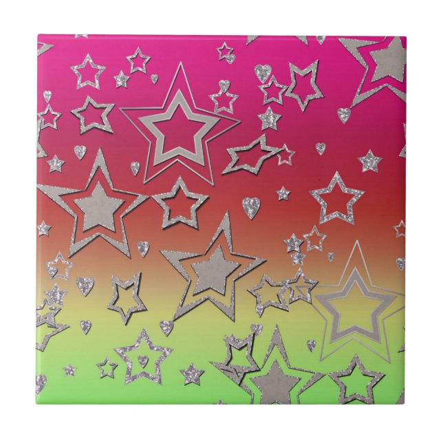 Weihnachts-Gradienten-Glitzer glänzen Konfetti-Ste Fliese (Vorderseite)