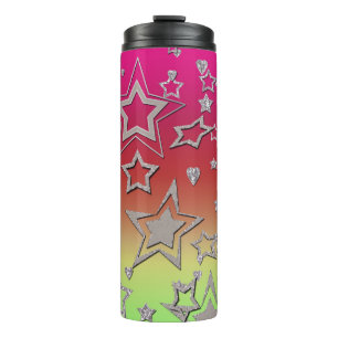 Weihnachts-Gradienten-Glitzer glänzen Konfetti-Ste Thermosbecher