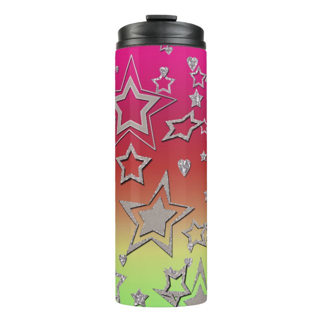 Weihnachts-Gradienten-Glitzer glänzen Konfetti-Ste Thermosbecher (Vorderseite)