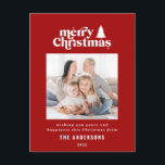 Weihnachts-Grafik-Foto Feiertagspostkarte<br><div class="desc">Einfachste Weihnachts Grafik Typografie Foto Urlaubskarte. Mit modernem handgezeichneten Text und Bäumen.</div>