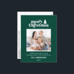 Weihnachts-Grafik-Foto Feiertagspostkarte<br><div class="desc">Einfachste Weihnachts Grafik Typografie Foto Urlaubskarte. Mit modernem handgezeichneten Text und Bäumen.</div>