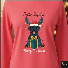 Weihnachts-Grafik Schwarzer Labrador Retriever mit Tri-Blend Shirt