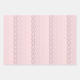 Weihnachts grau weiß pink silber schlichte elegant geschenkpapier set