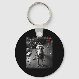 Weihnachts Greyhound auf Kamera gefangen Schlüsselanhänger