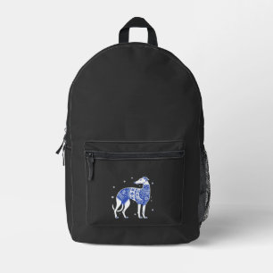 Weihnachts-Greyhound-Hund mit hässlichem Pullover Bedruckter Rucksack