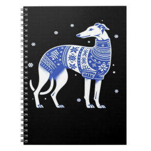 Weihnachts-Greyhound-Hund mit hässlichem Pullover Notizblock