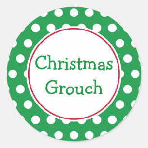 Weihnachts-Griesgram-Sticker Runder Aufkleber