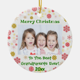 Weihnachts-Großeltern Foto Jahr Keramik Ornament
