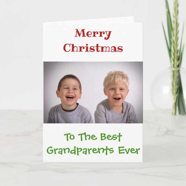 Weihnachts Großeltern Großkinder Custom Foto Karte (Vorderseite)