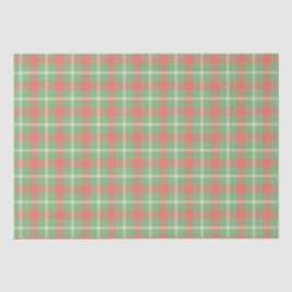 Weihnachts-Grün-Kariert Seidenpapier