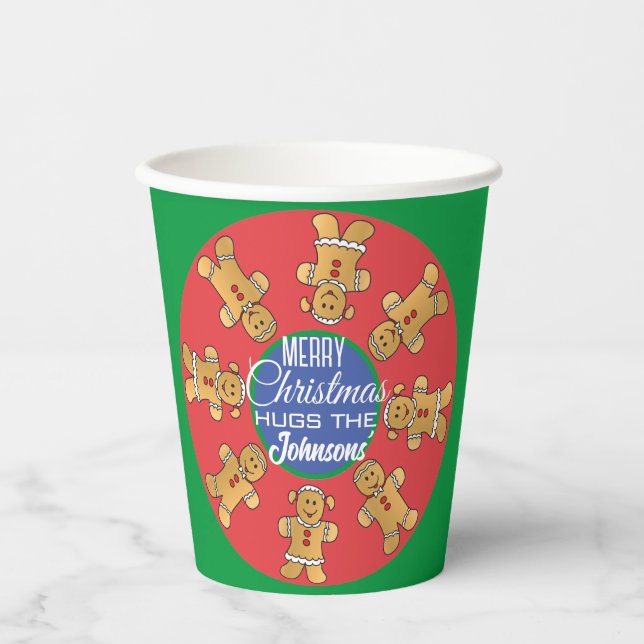 Weihnachts-Grüne Lebkuchen Pappbecher (Vorderseite)