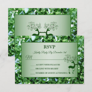 Weihnachts Grüne Rentiers Trendy Feiertage RSVP Karte
