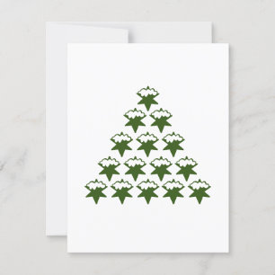 Weihnachts Grüne Schneestars Tree weiß Karte