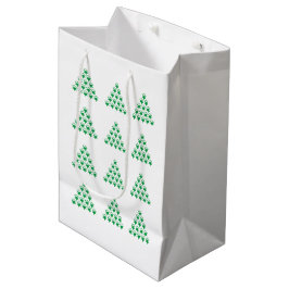 Weihnachts-Grüne Schneesterne Baum, weißer Hinterg Mittlere Geschenktüte