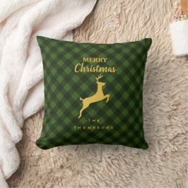 Weihnachts-Grüne und Schwarze Buffalo Kariertes Hi Kissen
