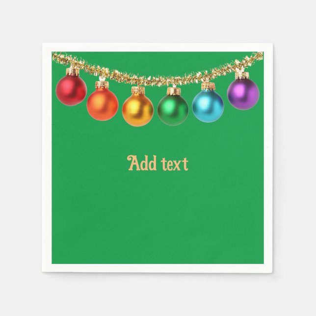 Weihnachts Grüne Ziervorlage Napkins Serviette (Vorderseite)