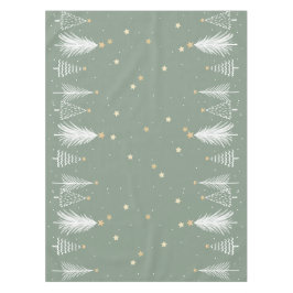 Weihnachts-Grüntafel mit weißen Bäumen Tischdecke