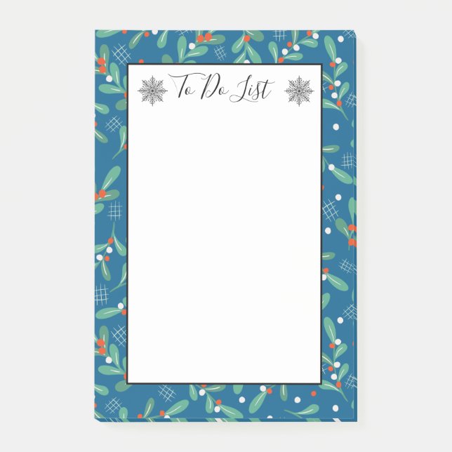 Weihnachts-Grüntöne mit Holy Berries zu erledigen Post-it Klebezettel (Vorderseite)