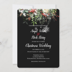 Weihnachts-Grüntöne/Schneeflocken/Hochzeit Ankündigung