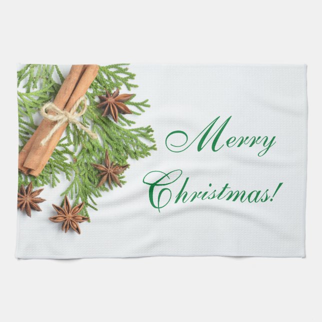 Weihnachts-Grüntöne und Sachen Küchentücher (Horizontal)