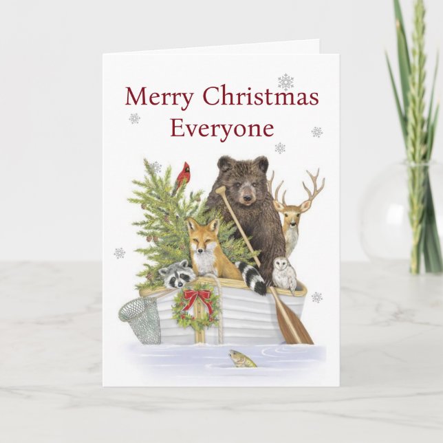 Weihnachts-Gruß - das Sammeln des Baumes! Karte (Vorderseite)