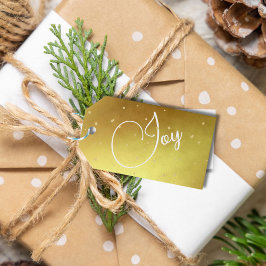 Weihnachts Gruß Joy Gold Farbe Geschenkanhänger