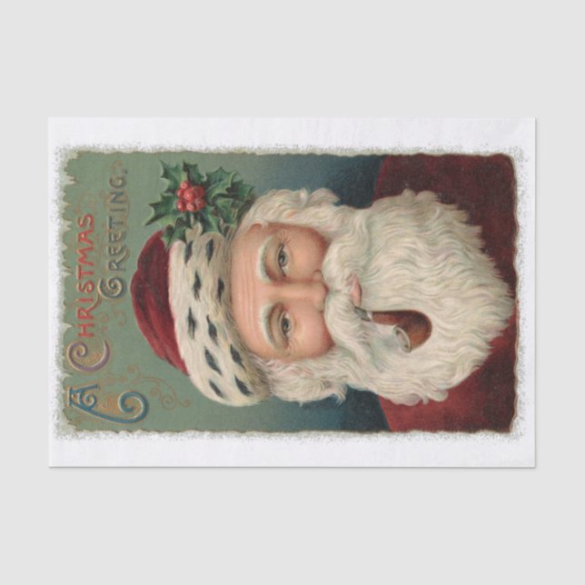 Weihnachts-Gruß vom Weihnachtsmann - Urlaub Seidenpapier (Vorderseite)