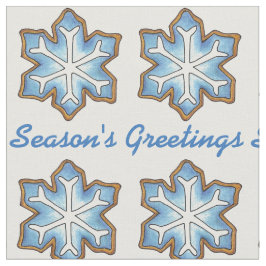Weihnachts-Grüße Blauer Schneeflocken Schnee Stoff